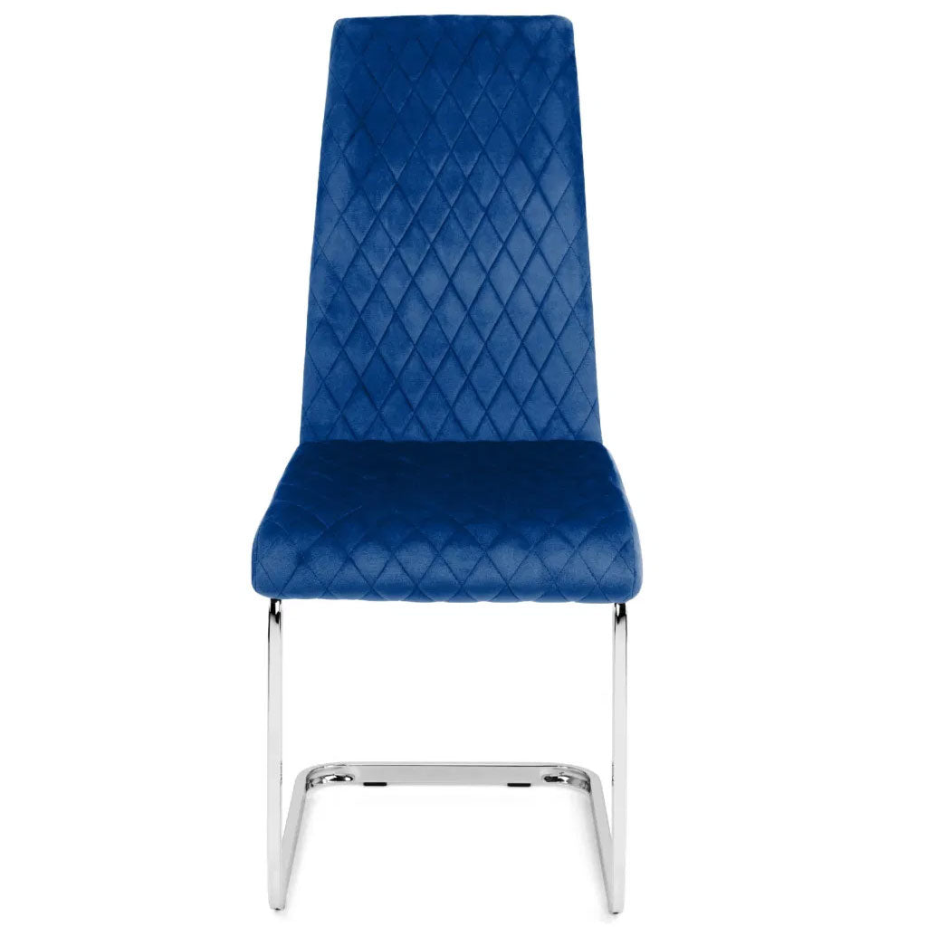 Plush Velvet Cantilever Dining Chairs in Set Of 4 - Calabria