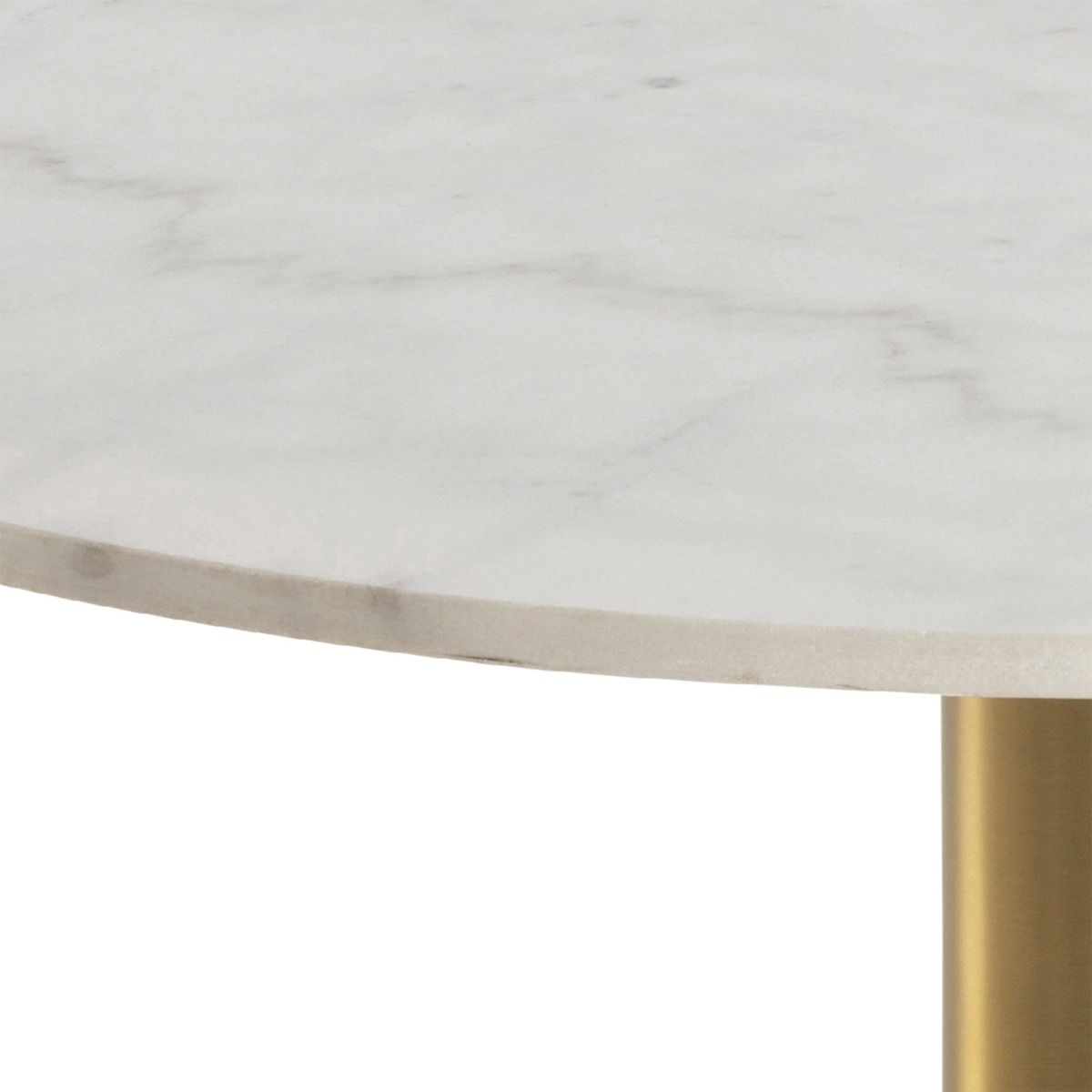 Polished Marble Coffee Table Round With Gold Base - Corby