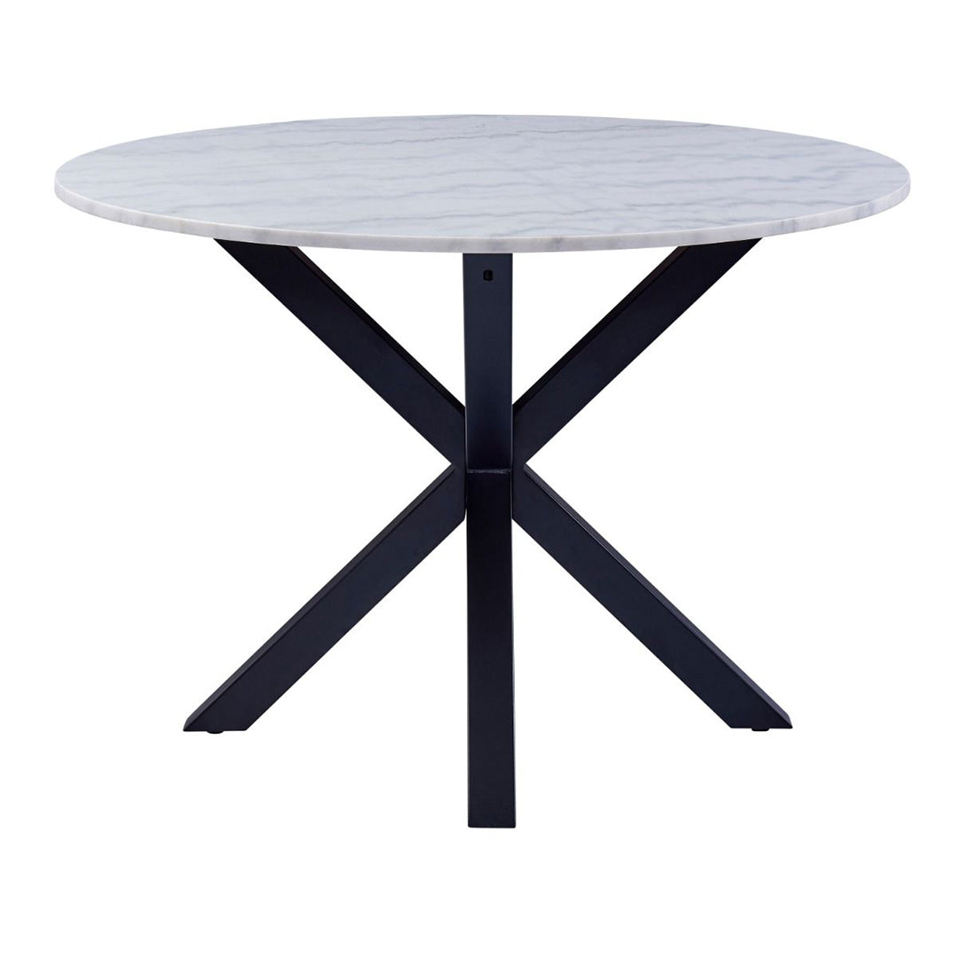 Polished Marble Dining Table for 4 People 110cm Wide Round - Heaven