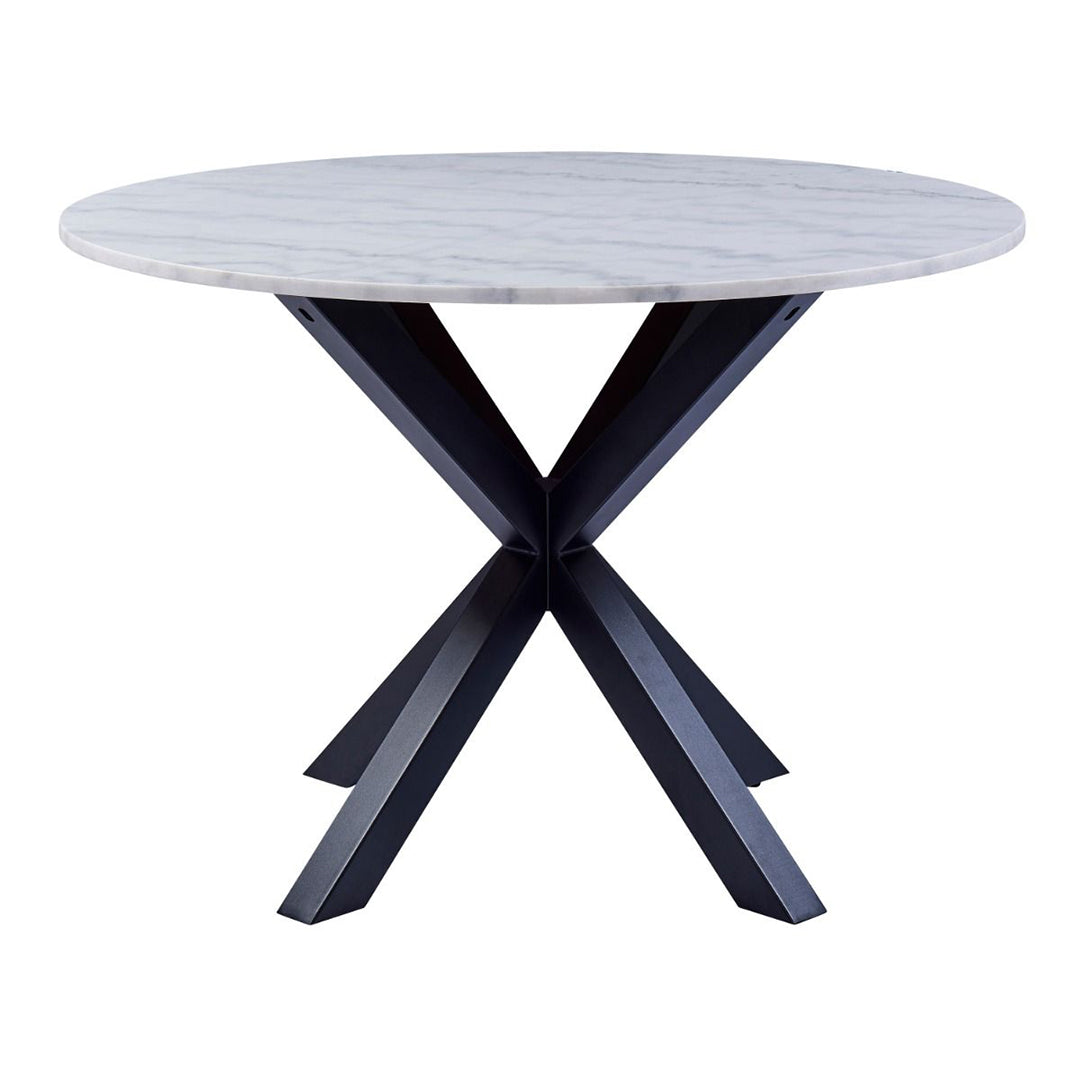 Polished Marble Dining Table for 4 People 110cm Wide Round - Heaven