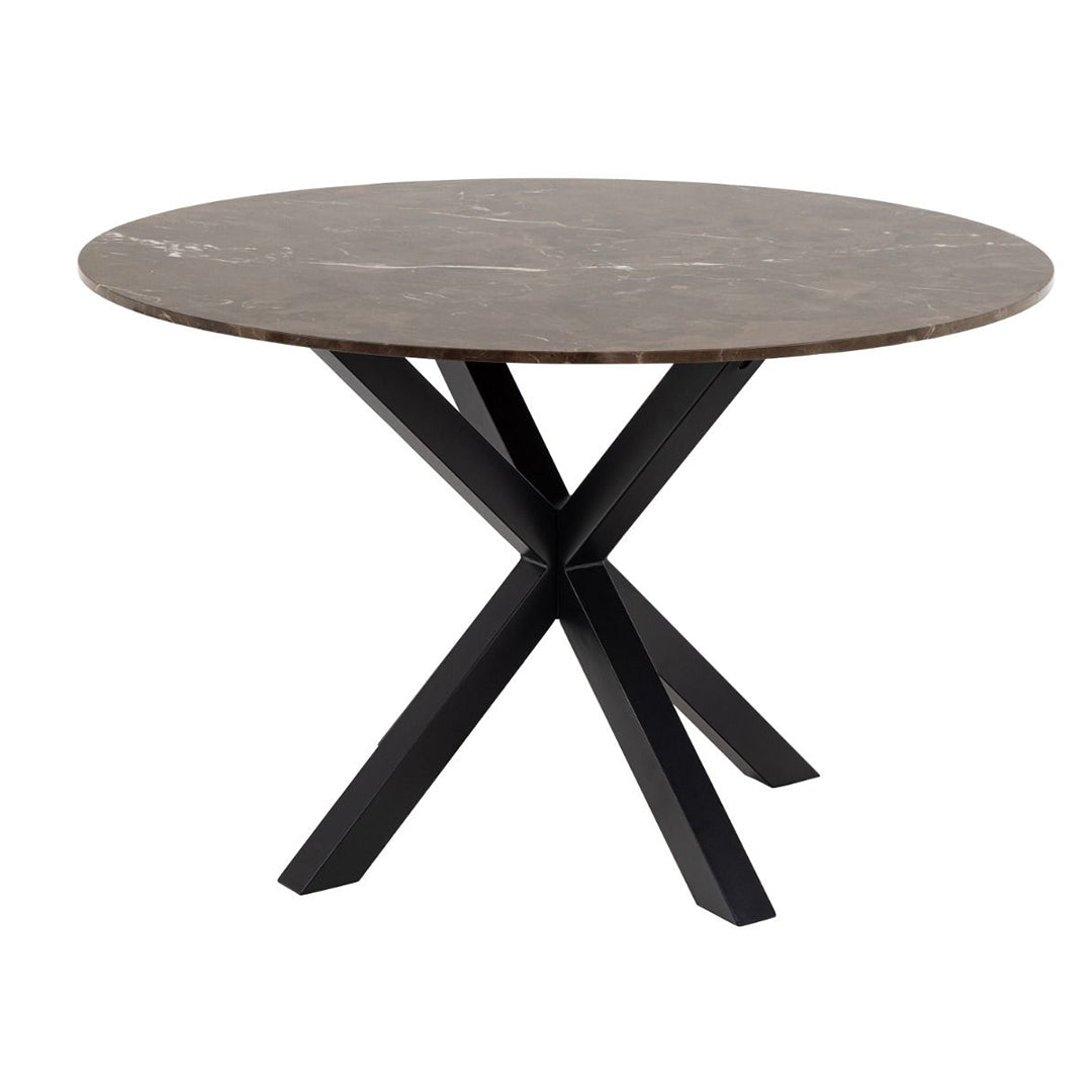 Polished Marble Dining Table for 4 People 120cm Wide Round - Heaven