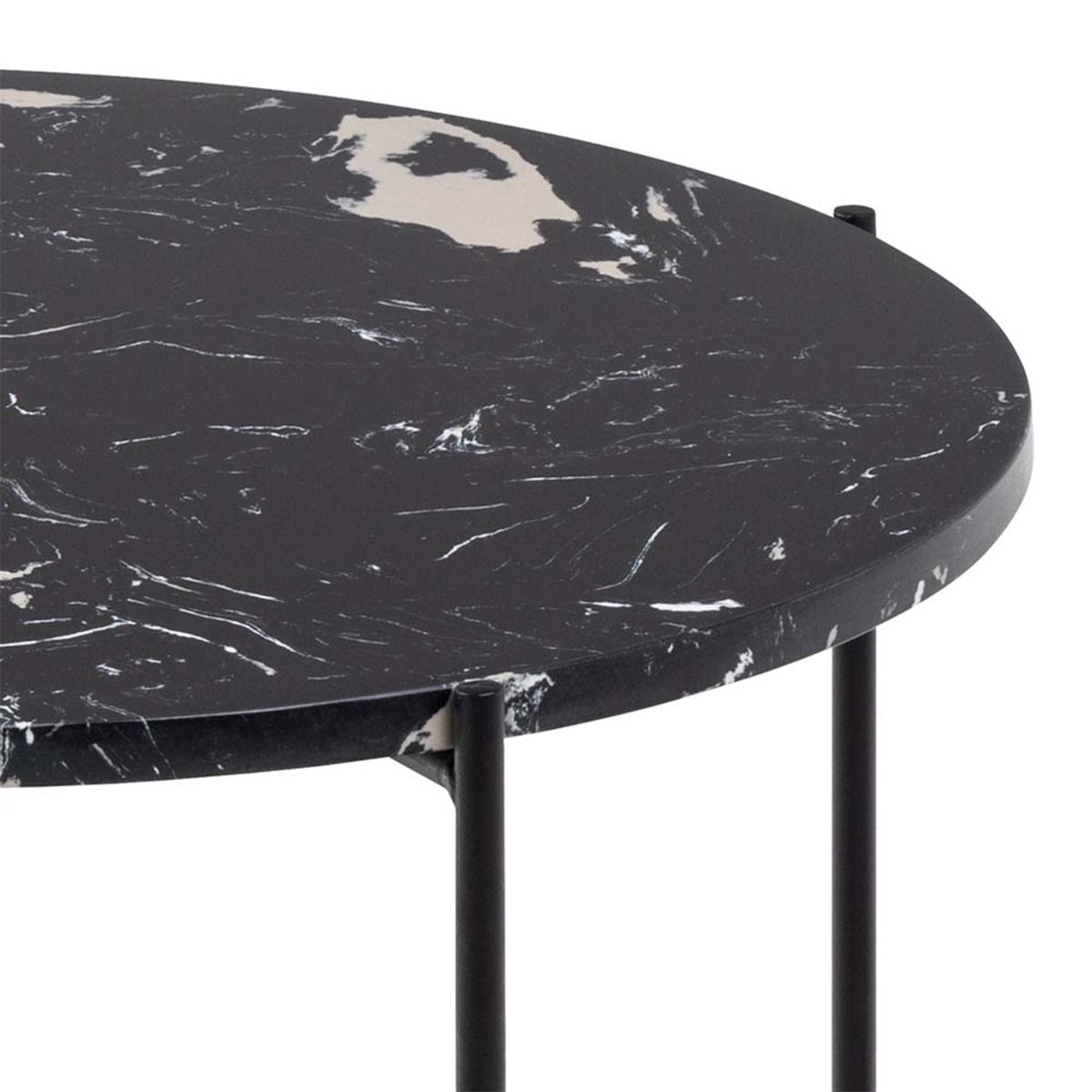 Polished Marble Stone Side Table Round Large - Avila