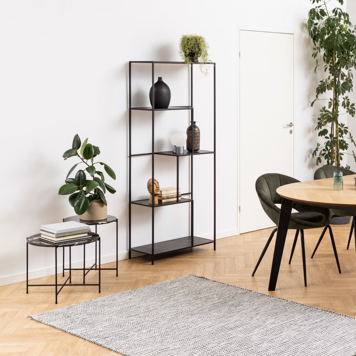 Polished Marble Stone Side Table Round Large - Avila