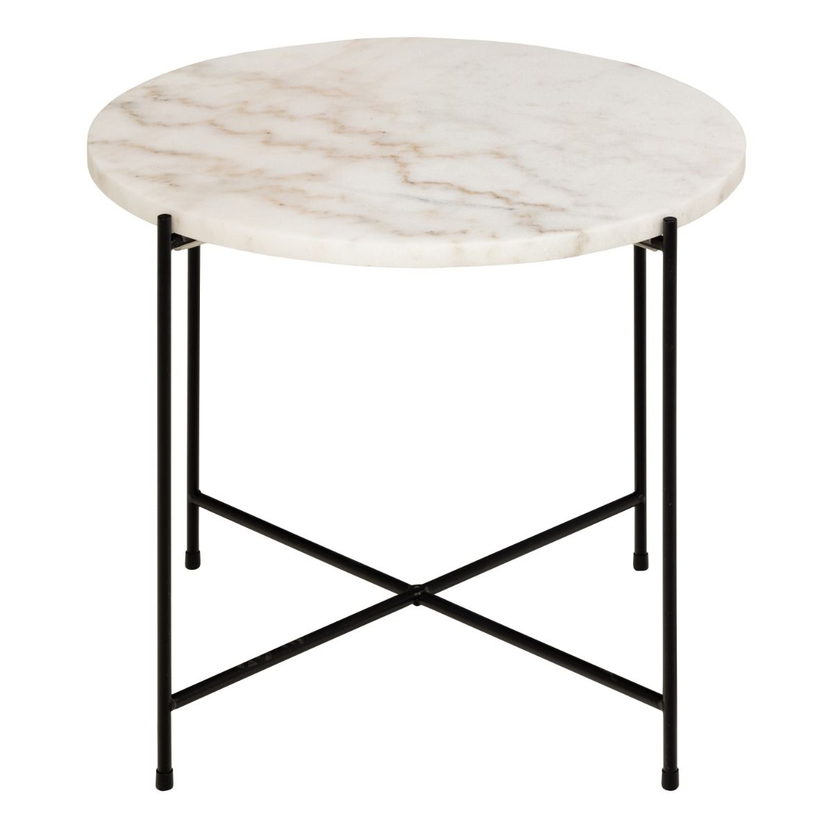 Polished Marble Stone Side Table Round Large - Avila
