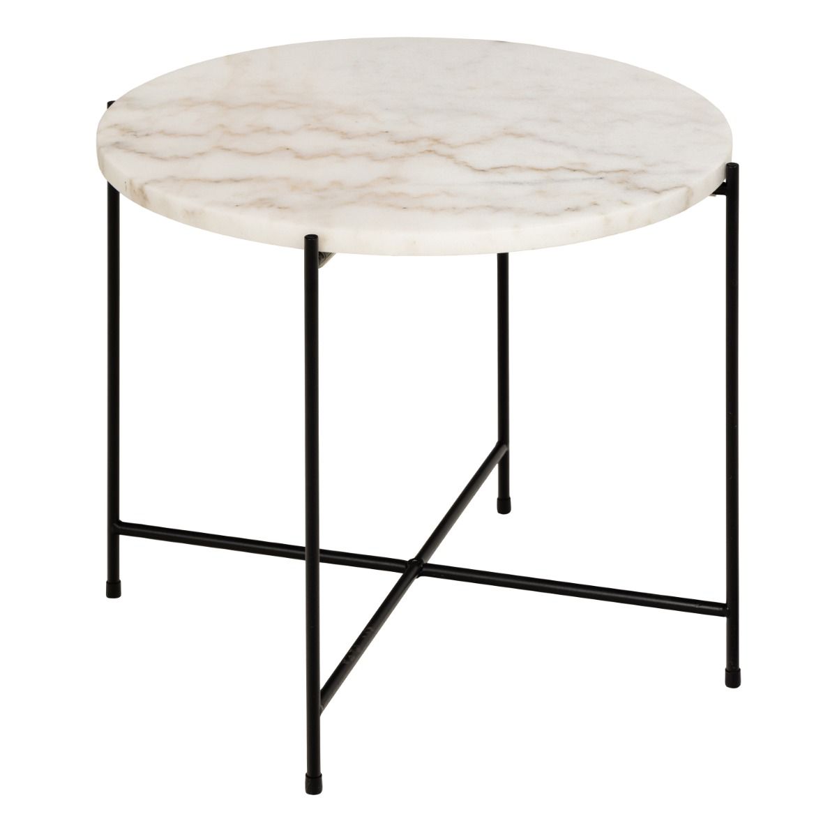 Polished Marble Stone Side Table Round Large - Avila