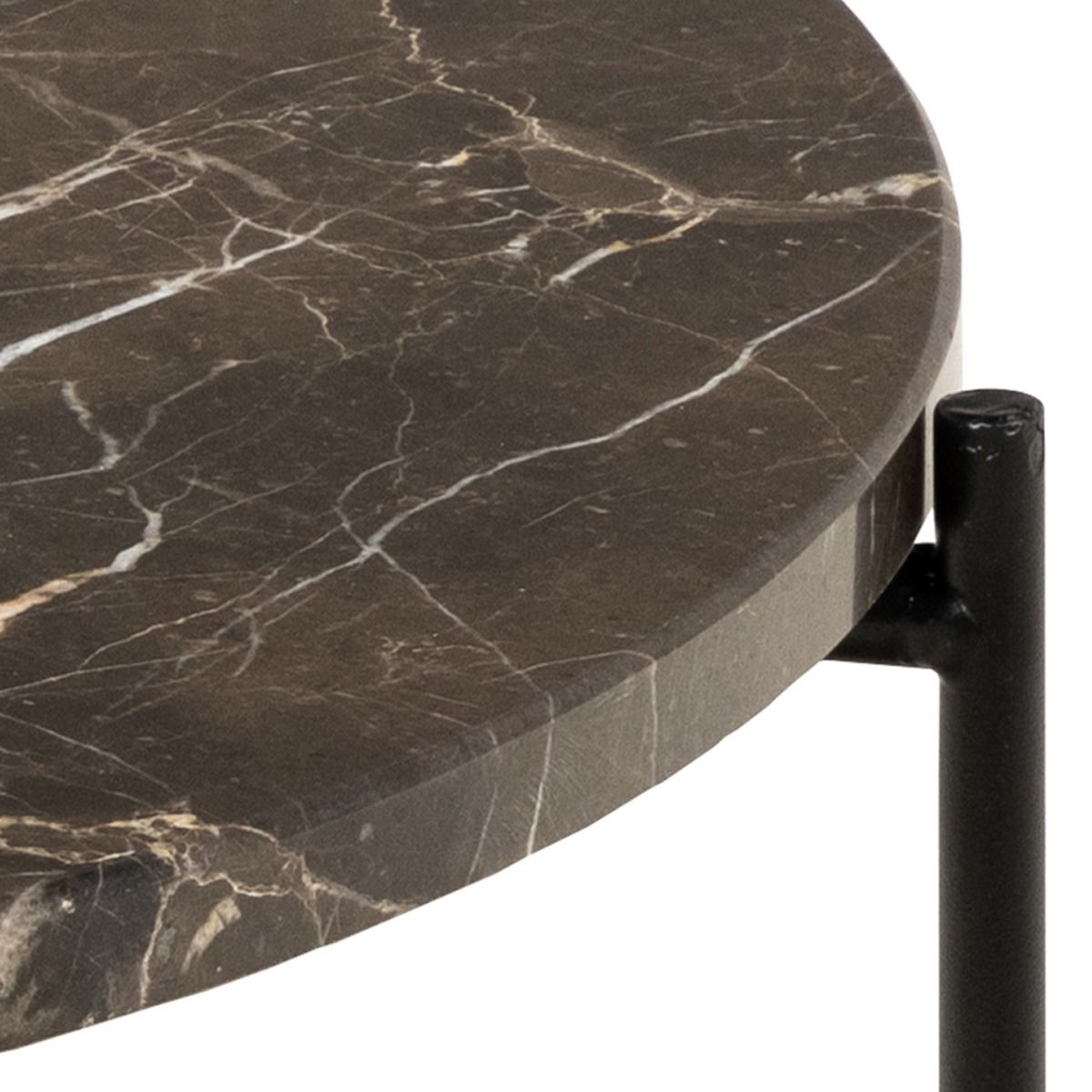 Polished Marble Stone Side Table Round Large - Avila