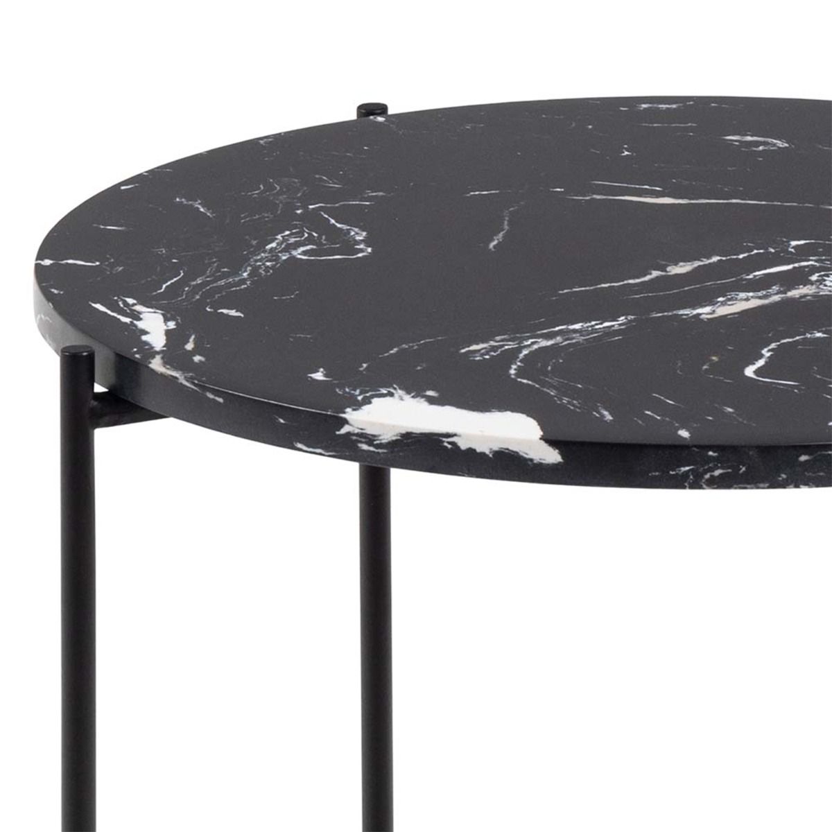 Polished Marble Stone Side Table Round Small - Avila