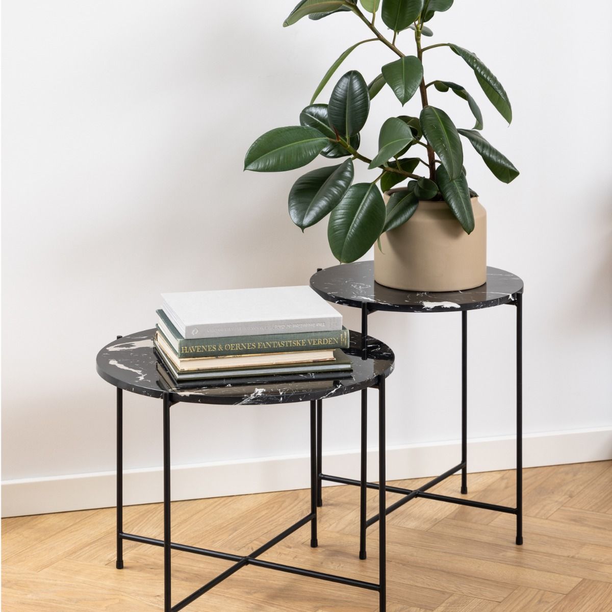 Polished Marble Stone Side Table Round Small - Avila
