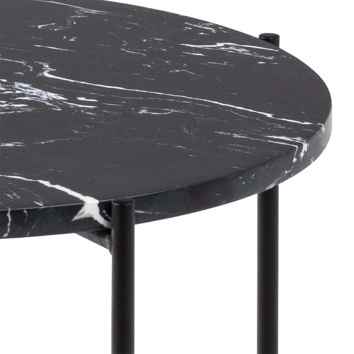 Polished Marble Stone Side Table Round Small - Avila