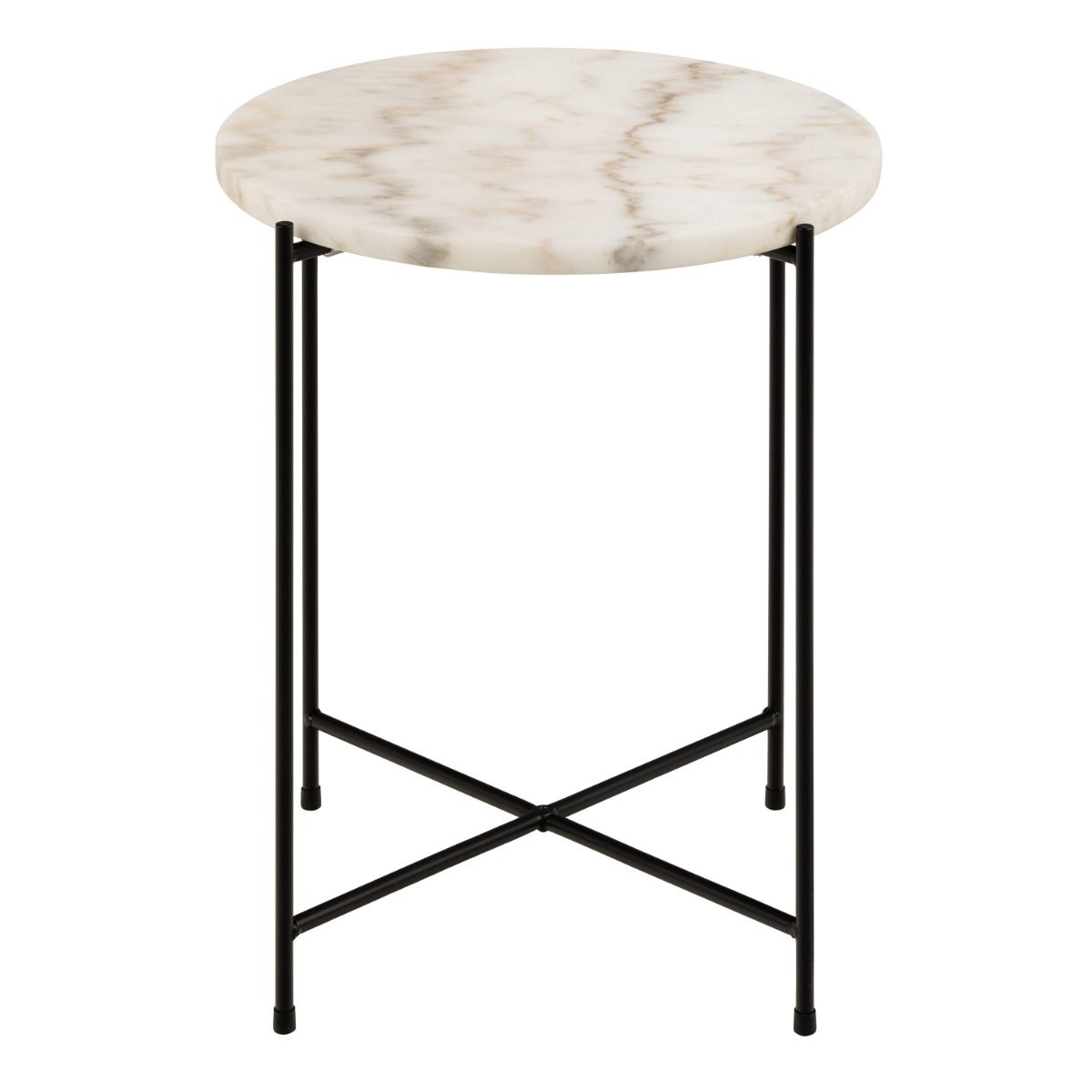 Polished Marble Stone Side Table Round Small - Avila