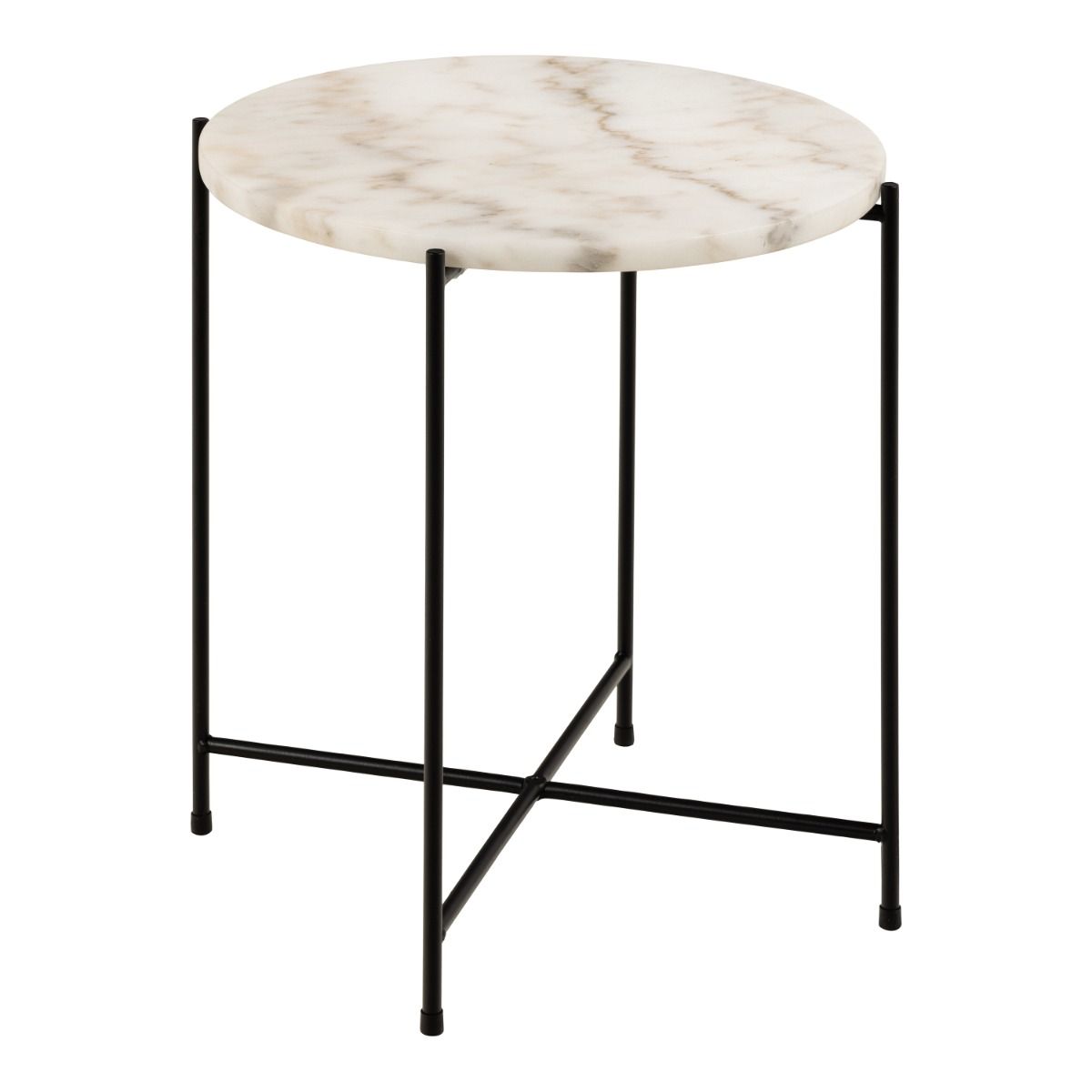 Polished Marble Stone Side Table Round Small - Avila