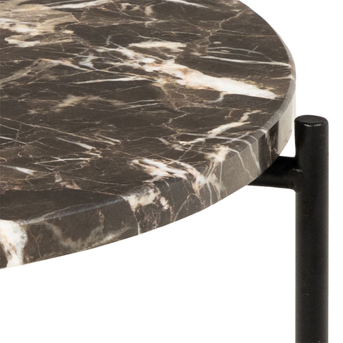 Polished Marble Stone Side Table Round Small - Avila