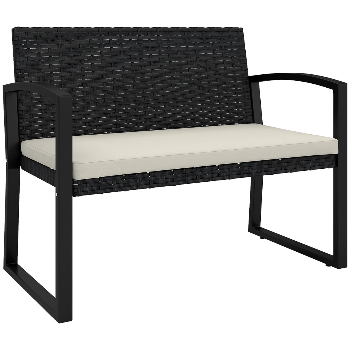 Poly Rattan 2 Seater Garden Bench - Velmora