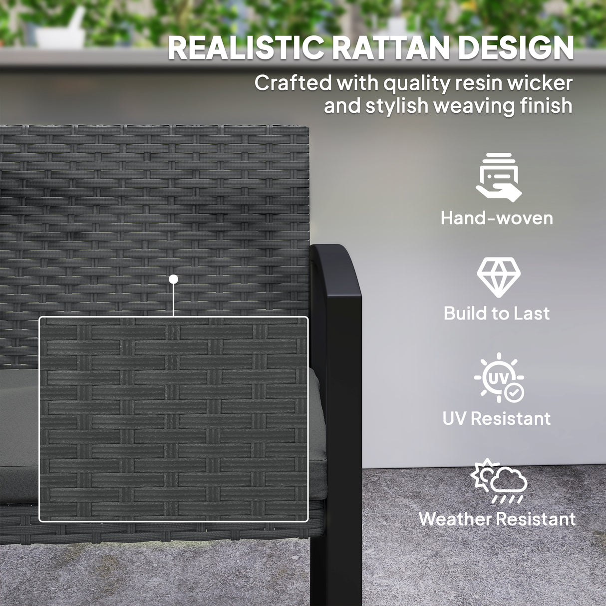 Poly Rattan 2 Seater Garden Bench - Velmora