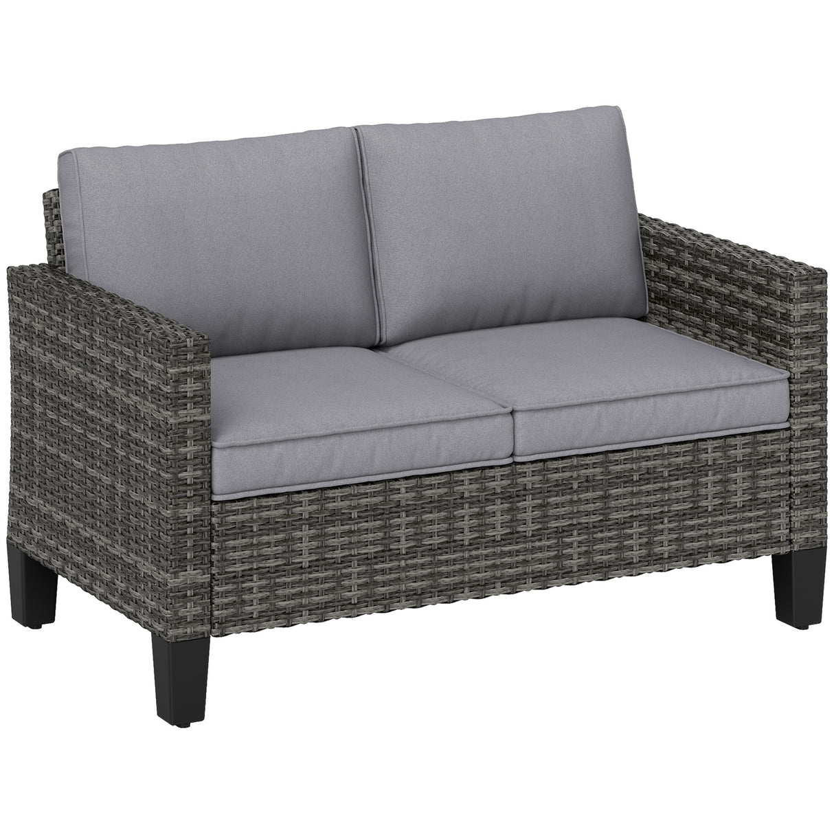 Poly Rattan 2 Seater Outdoor Garden Sofa - Velmora