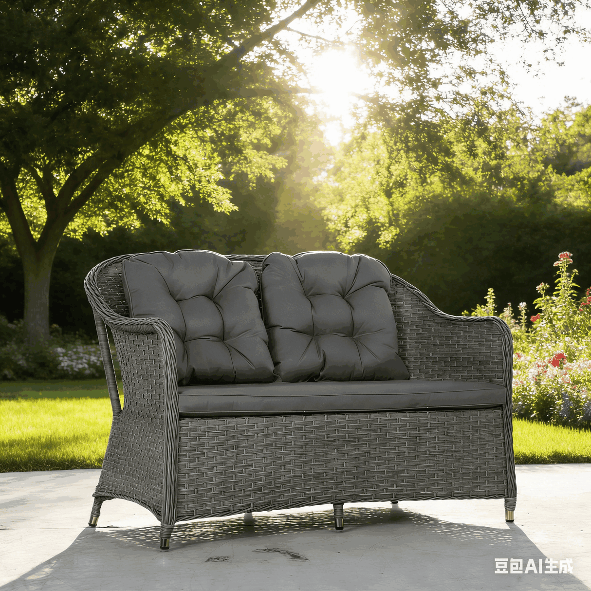 Poly Rattan 4 Pieces Garden Sofa Set With Glass-Top Table - Velmora