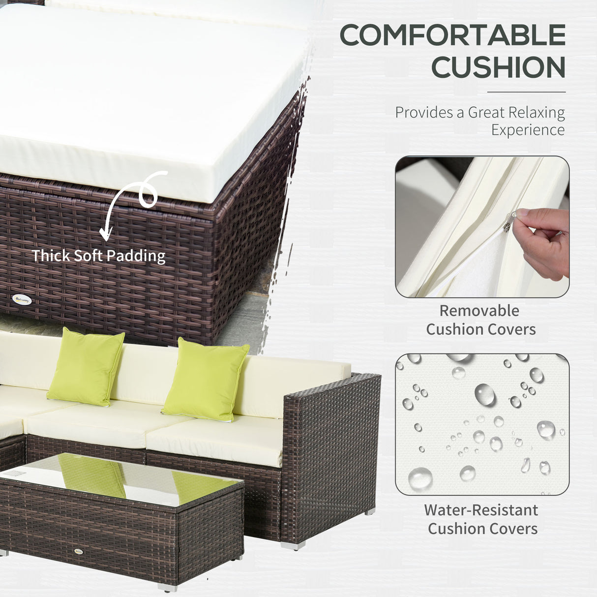 Poly Rattan 4 Seater Garden Sofa Set With Coffee Table - Velmora