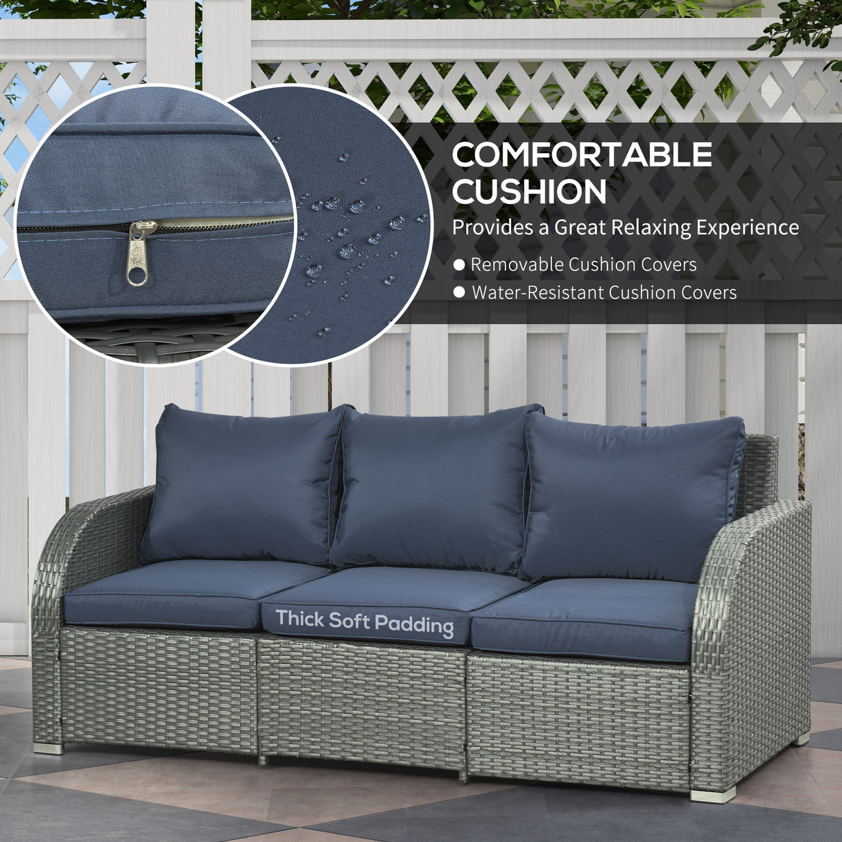 Poly Rattan 6 Pieces Garden Dining Set With Reclining Armchairs and Metal Frame - Velmora