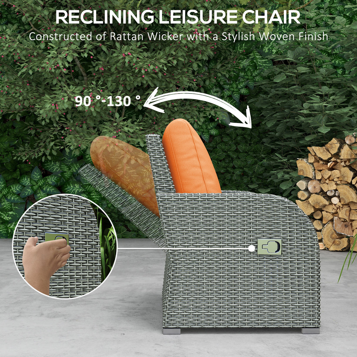Poly Rattan 6 Pieces Garden Dining Set With Reclining Armchairs and Metal Frame - Velmora