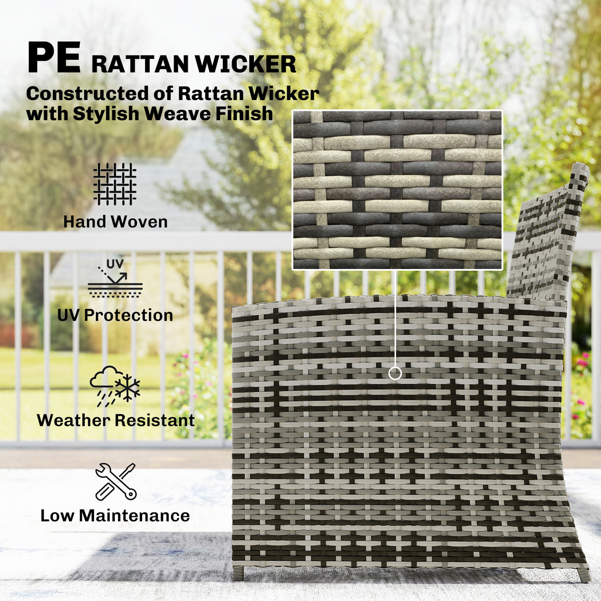 Poly Rattan 6 Pieces Garden Sofa Set With Nesting Tables And Armchairs - Velmora