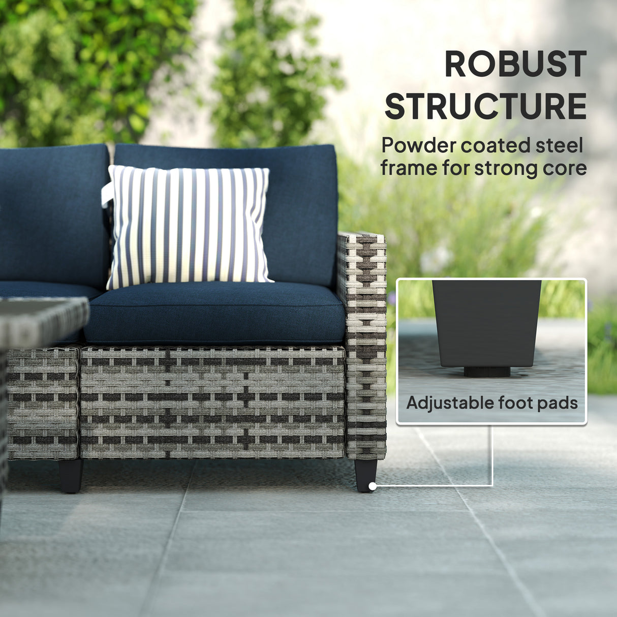 Poly Rattan 6 Pieces Modular Garden Sofa Set - Velmora