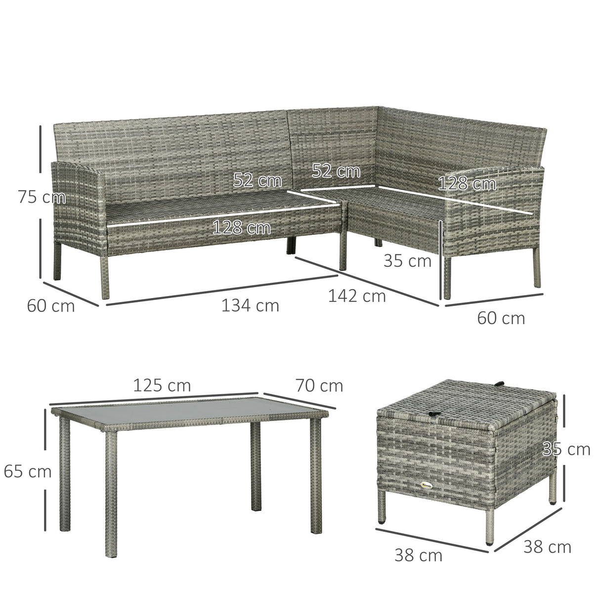 Poly Rattan 6 Seater Garden Dining Set With Table And Footstool With Cushion - Velmora