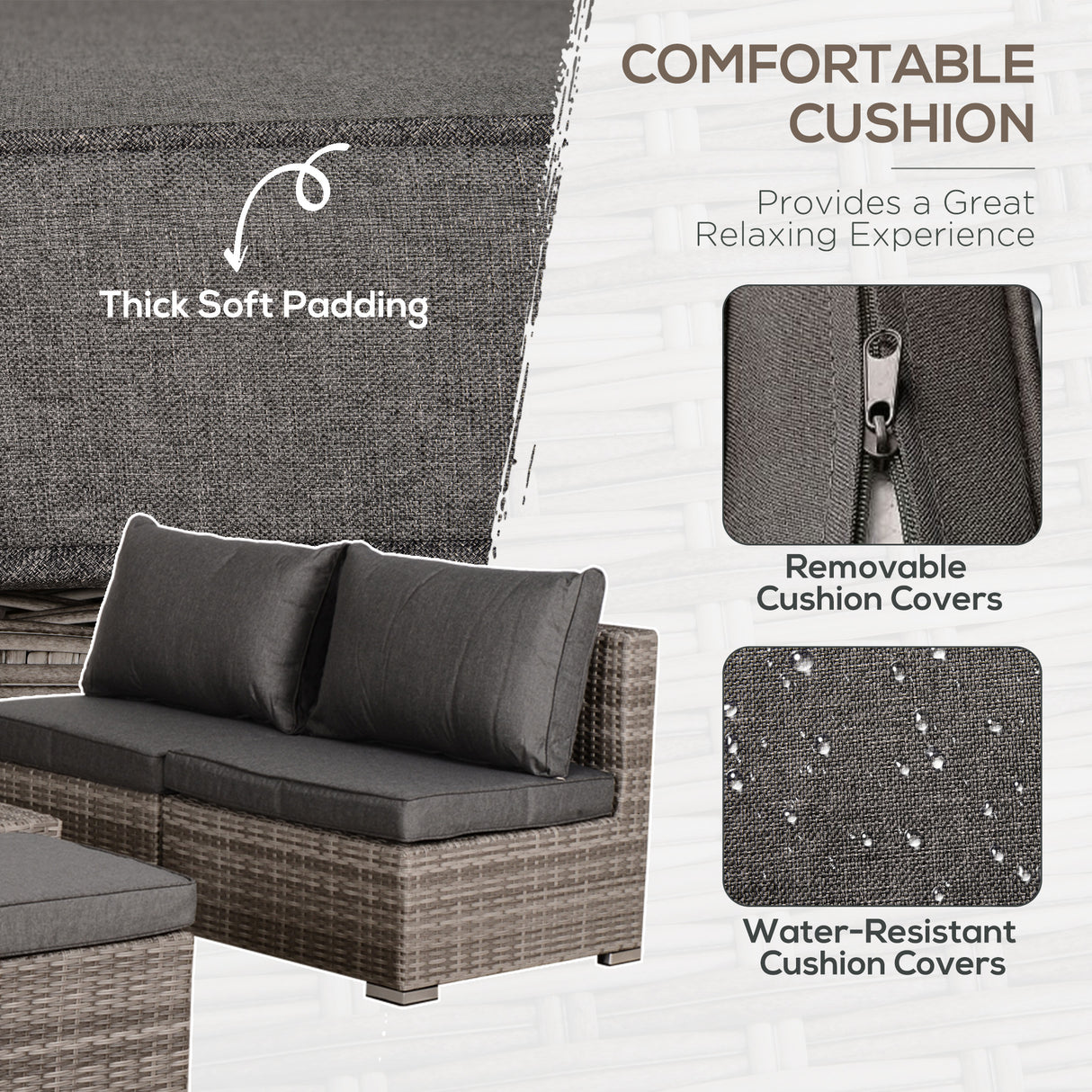 Poly Rattan 8 Pieces Garden Sofa Set With Contrast Cushions - Velmora