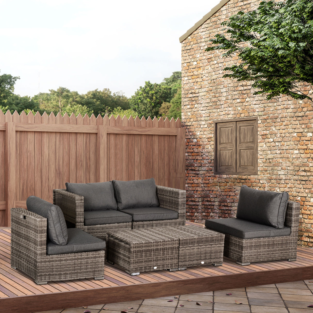 Poly Rattan 8 Pieces Garden Sofa Set With Contrast Cushions - Velmora