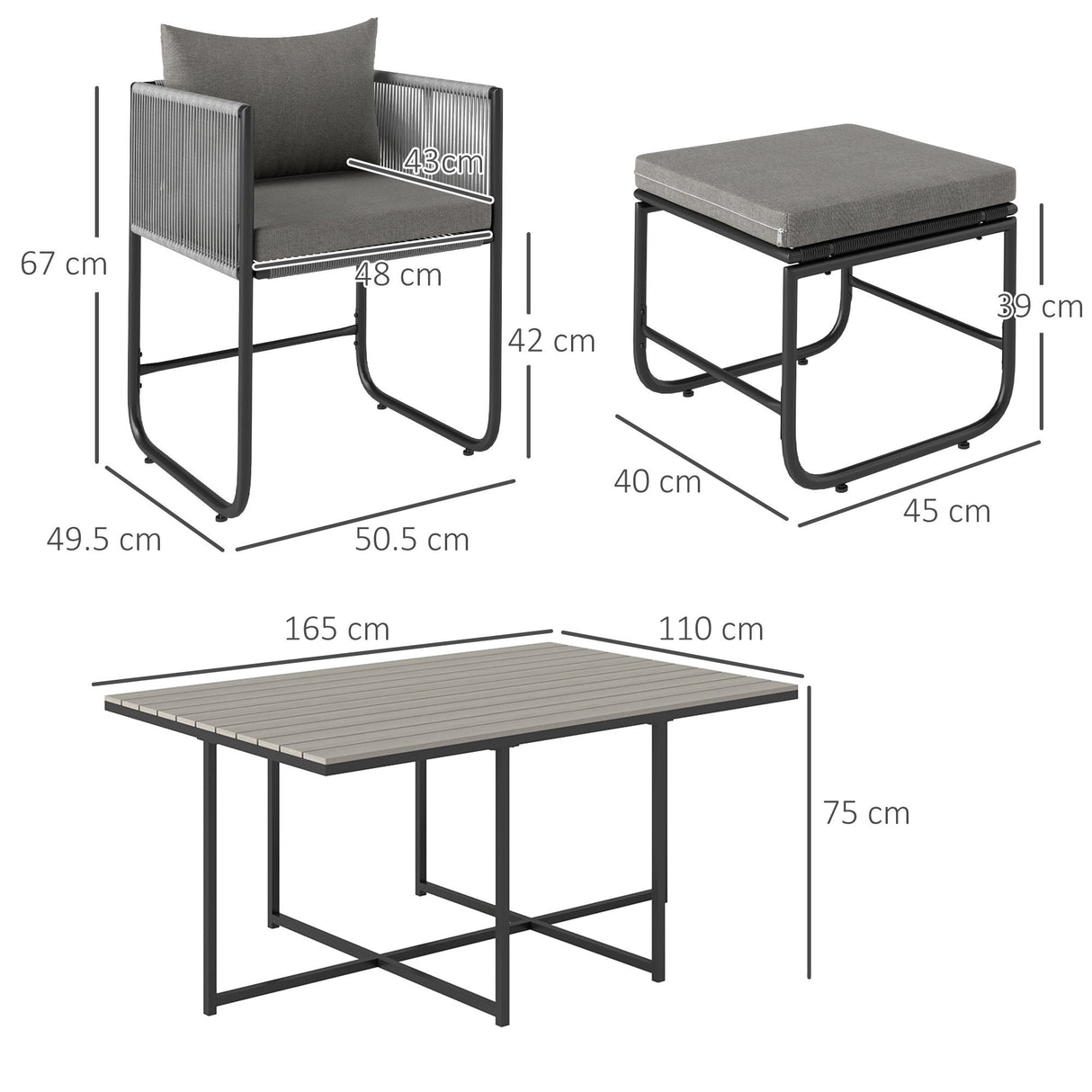 Poly Rattan Cube 10 Seater Garden Dining Set With Rectangular Table - Velmora