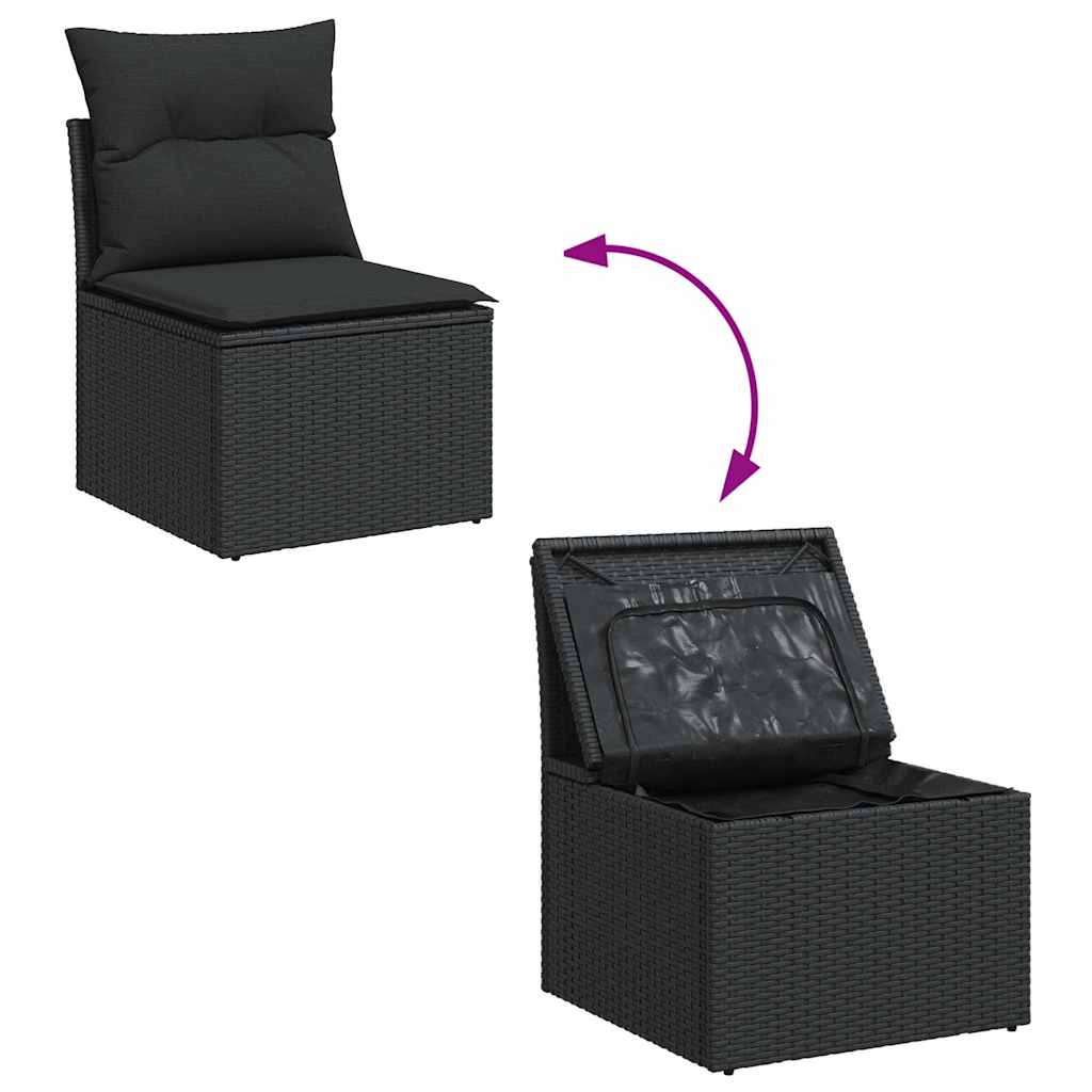 Poly Rattan Garden 2 Seater Sofa With Cushions And Storage - Vantage Home