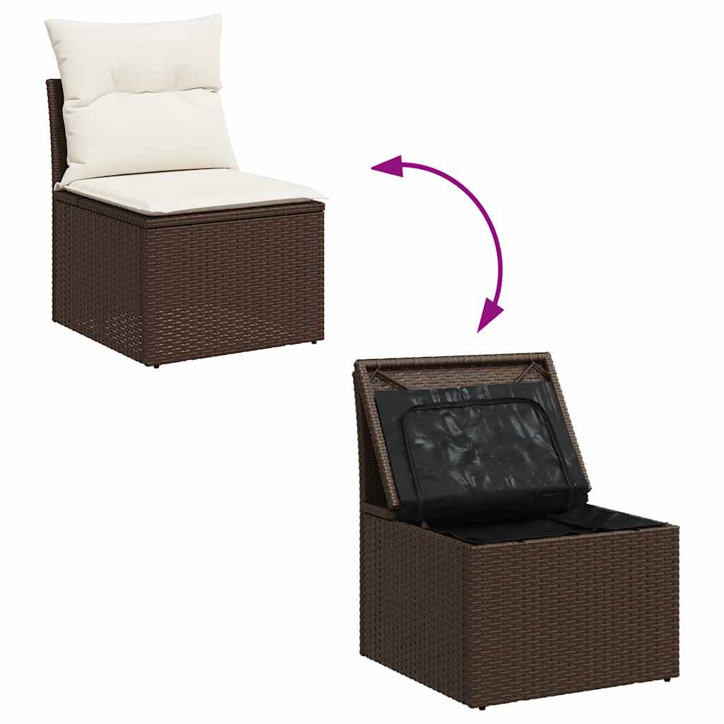 Poly Rattan Garden 2 Seater Sofa With Cushions And Storage - Vantage Home