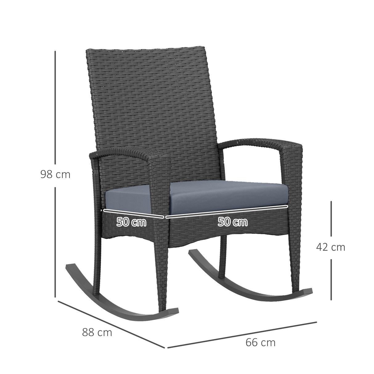 Poly Rattan Garden Rocking Armchair in Set of 2 - Velmora