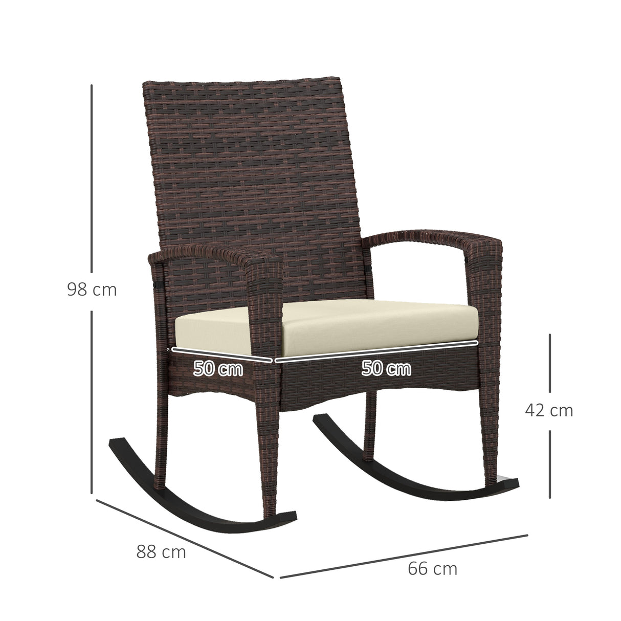 Poly Rattan Garden Rocking Armchair in Set of 2 - Velmora