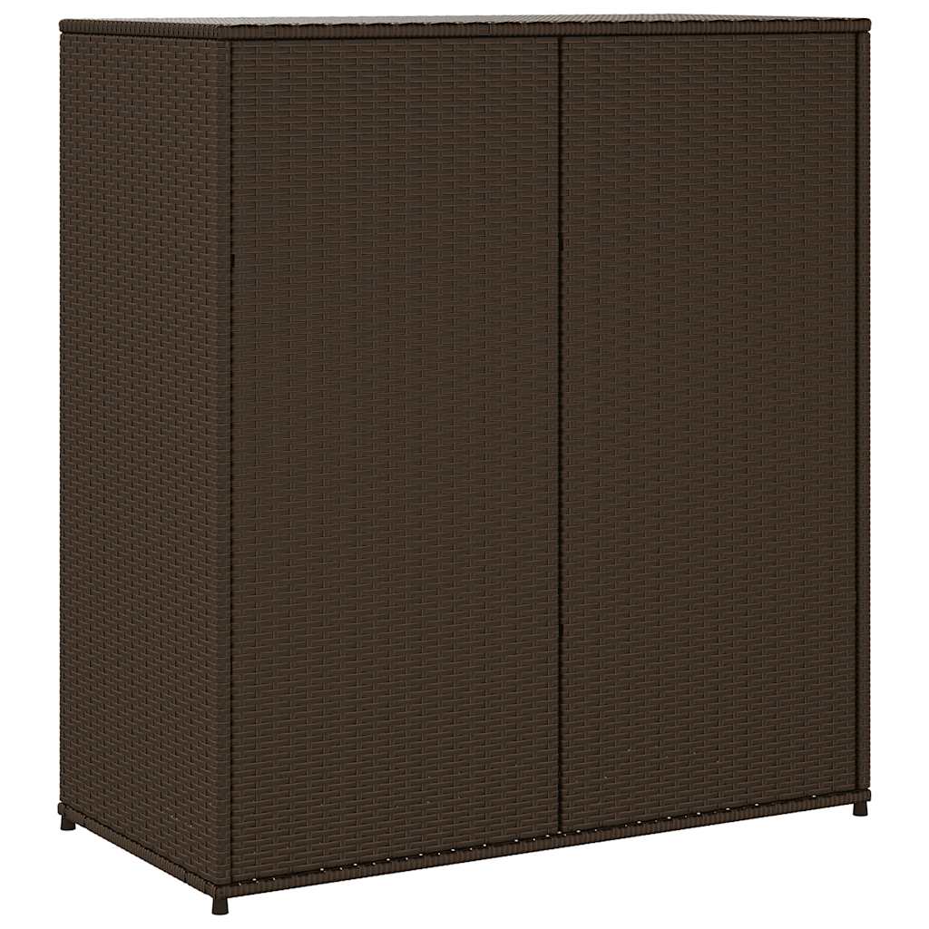 Poly Rattan Garden Storage Cabinet 105cm Wide With 2 Doors 2 Drawers - Vantage Home