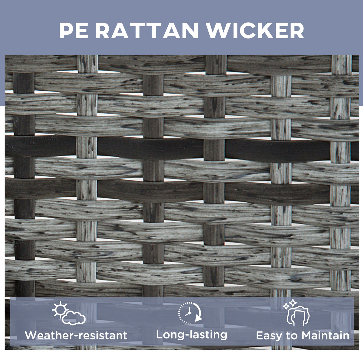 Poly Rattan Garden Sun Lounger in Set of 2 With Side Table - Velmora