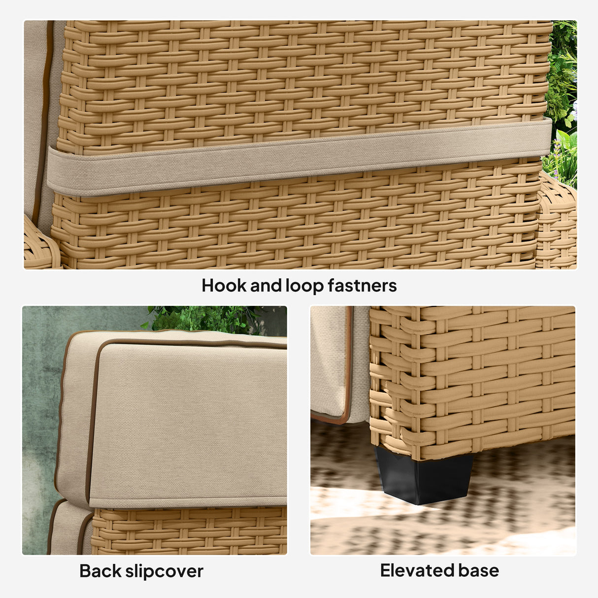 Poly Rattan Reclining Garden Armchair With Footrest - Velmora