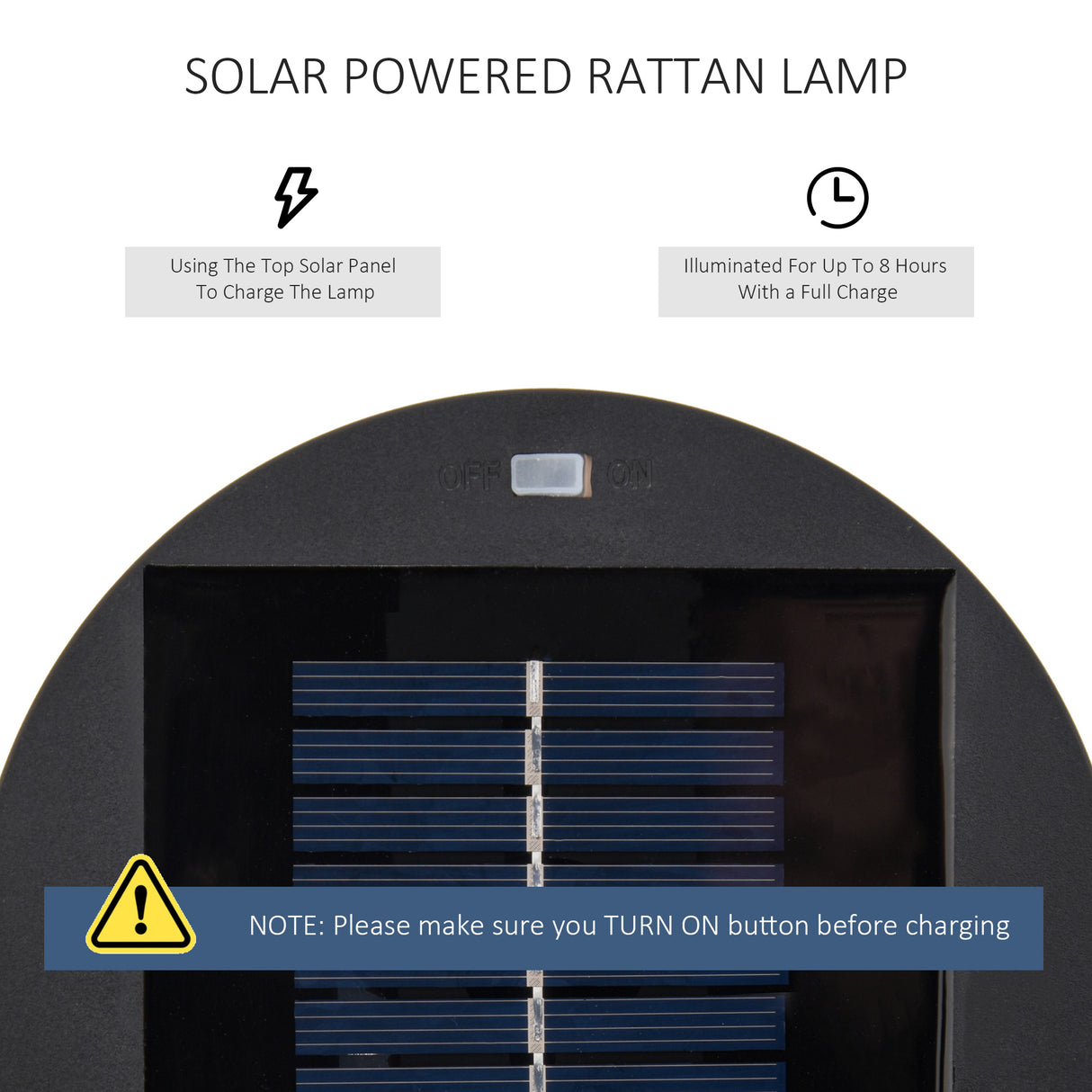 Poly Rattan Solar Powered Lights Woven Resin Wicker Lantern Auto On-Off - Velmora