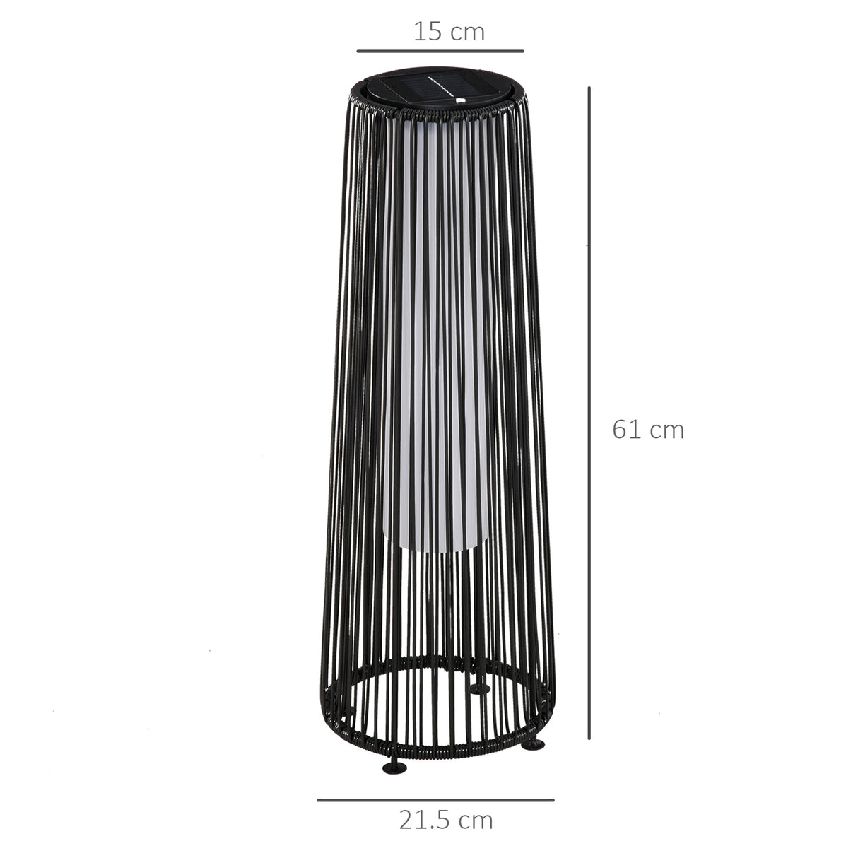 Poly Rattan Solar Powered Lights Woven Resin Wicker Lantern Auto On-Off - Velmora
