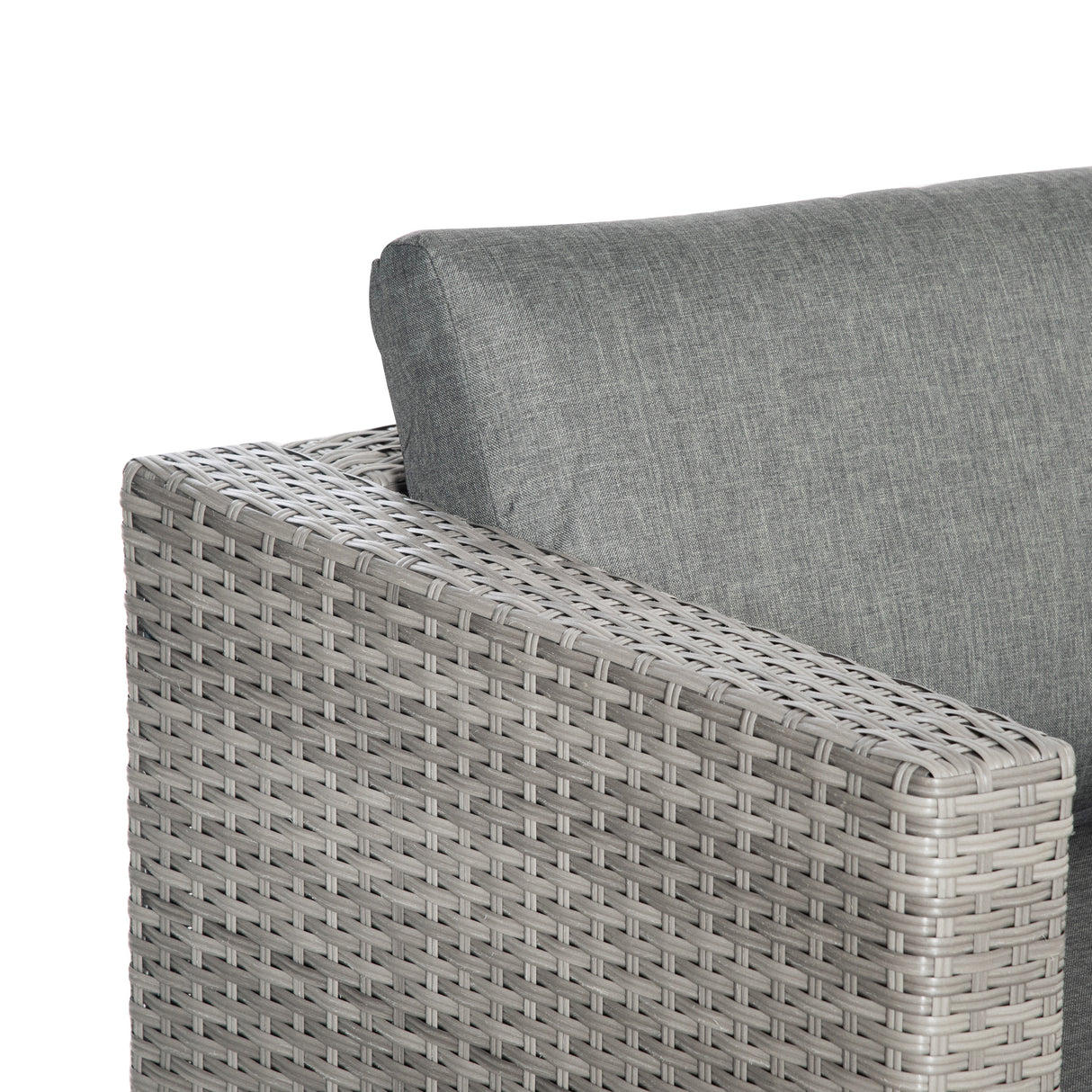 Poly Rattan Wicker 3 Pieces Conversation Chaise Lounge Garden Sofa Set - Velmora