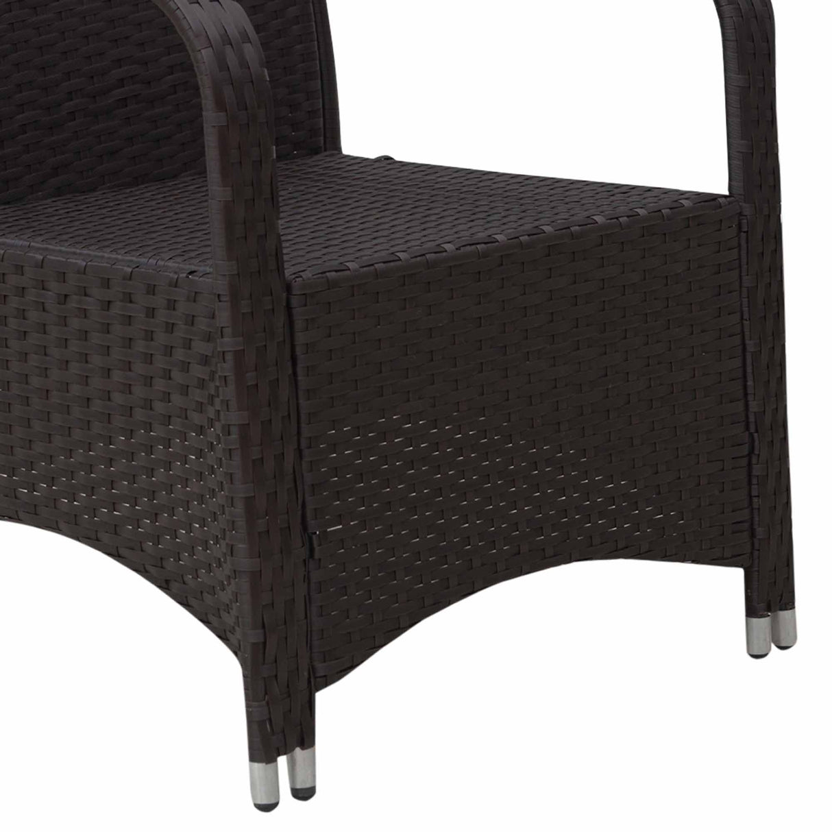 Poly Rattan Wicker 3 Pieces Garden Bistro Set With Furniture Cover - Velmora