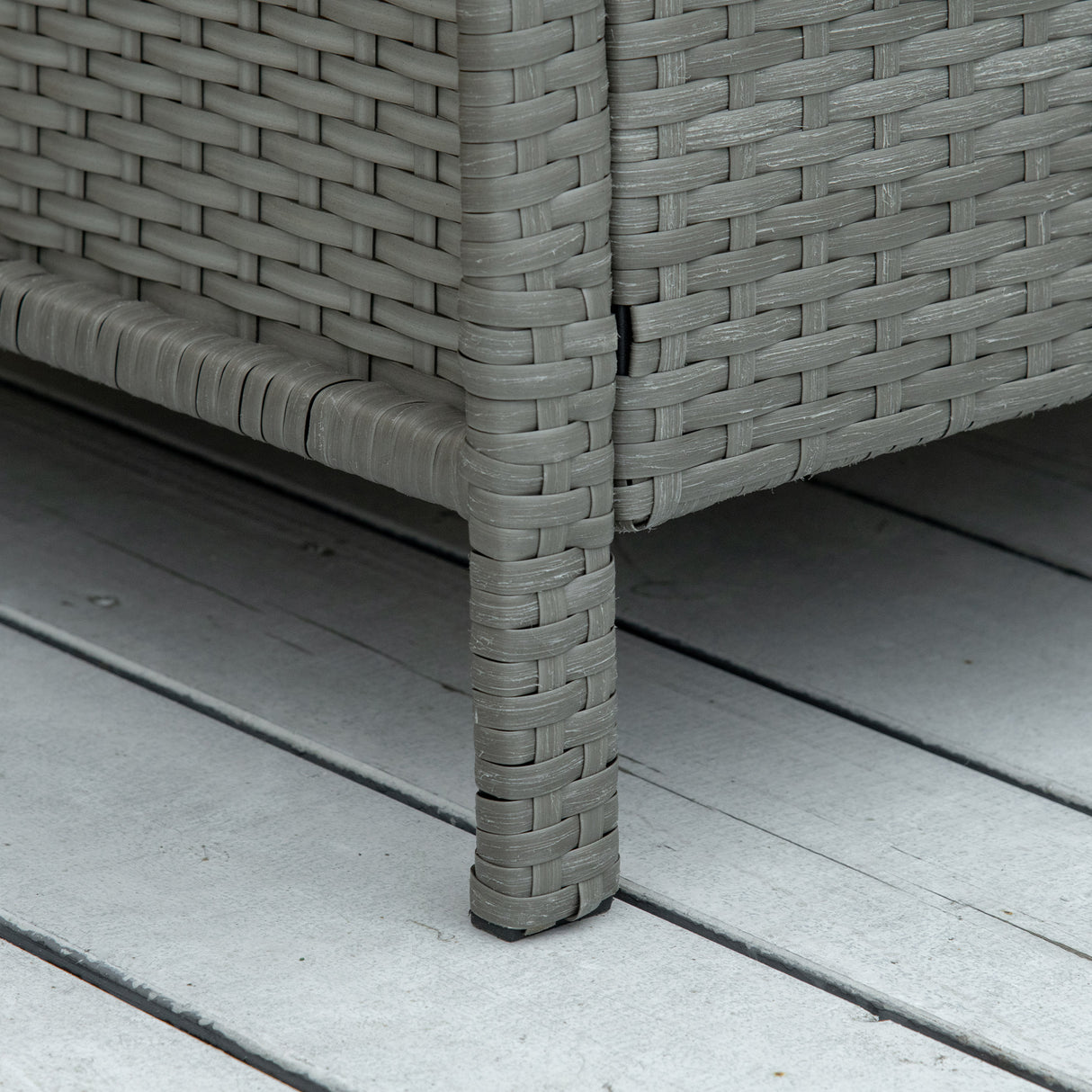 Poly Rattan Wicker 3 Pieces Garden Bistro Set With Glass Top 2-tier Coffee Table - Velmora