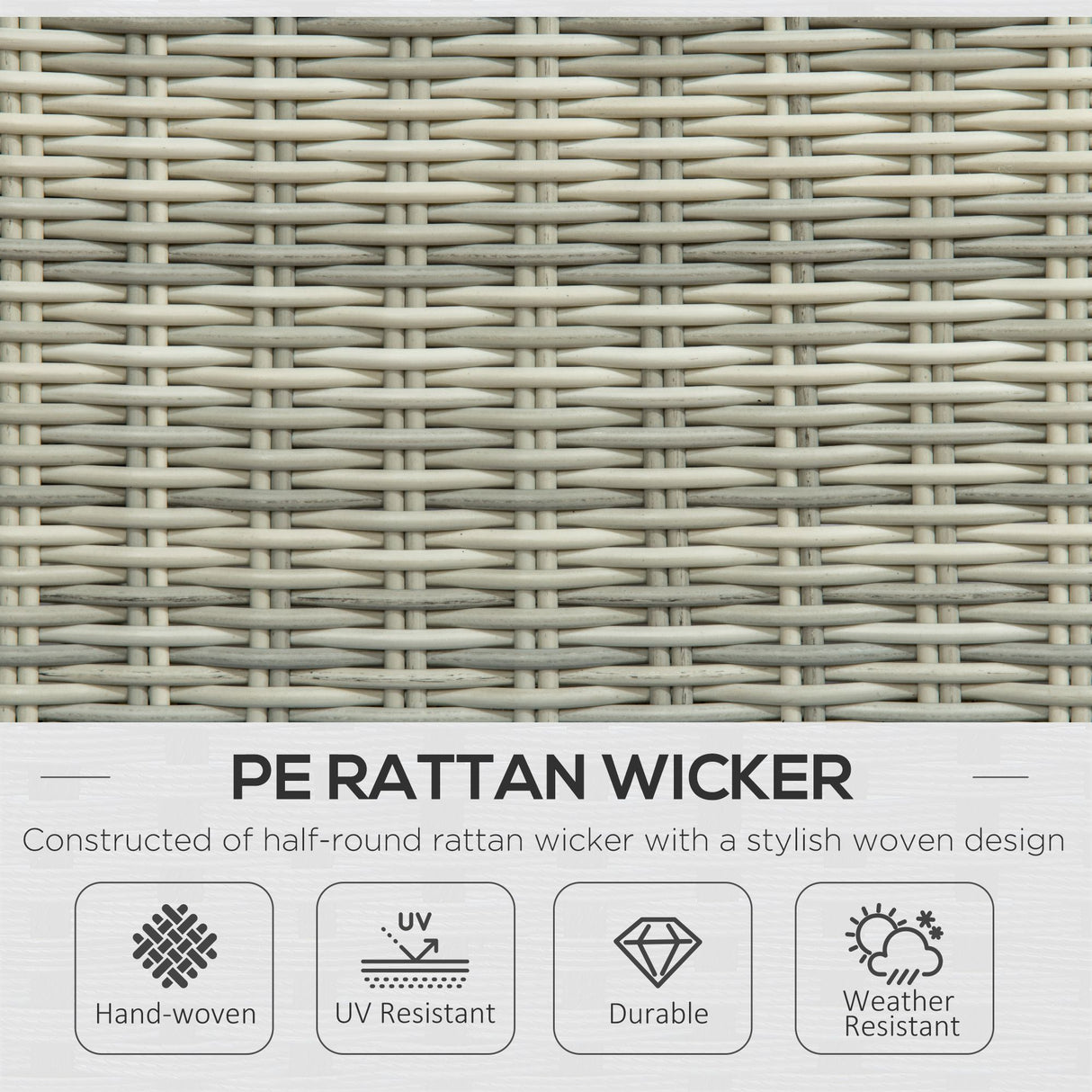 Poly Rattan Wicker 5 Pieces Garden Bistro Set With Reclining Armchairs - Velmora