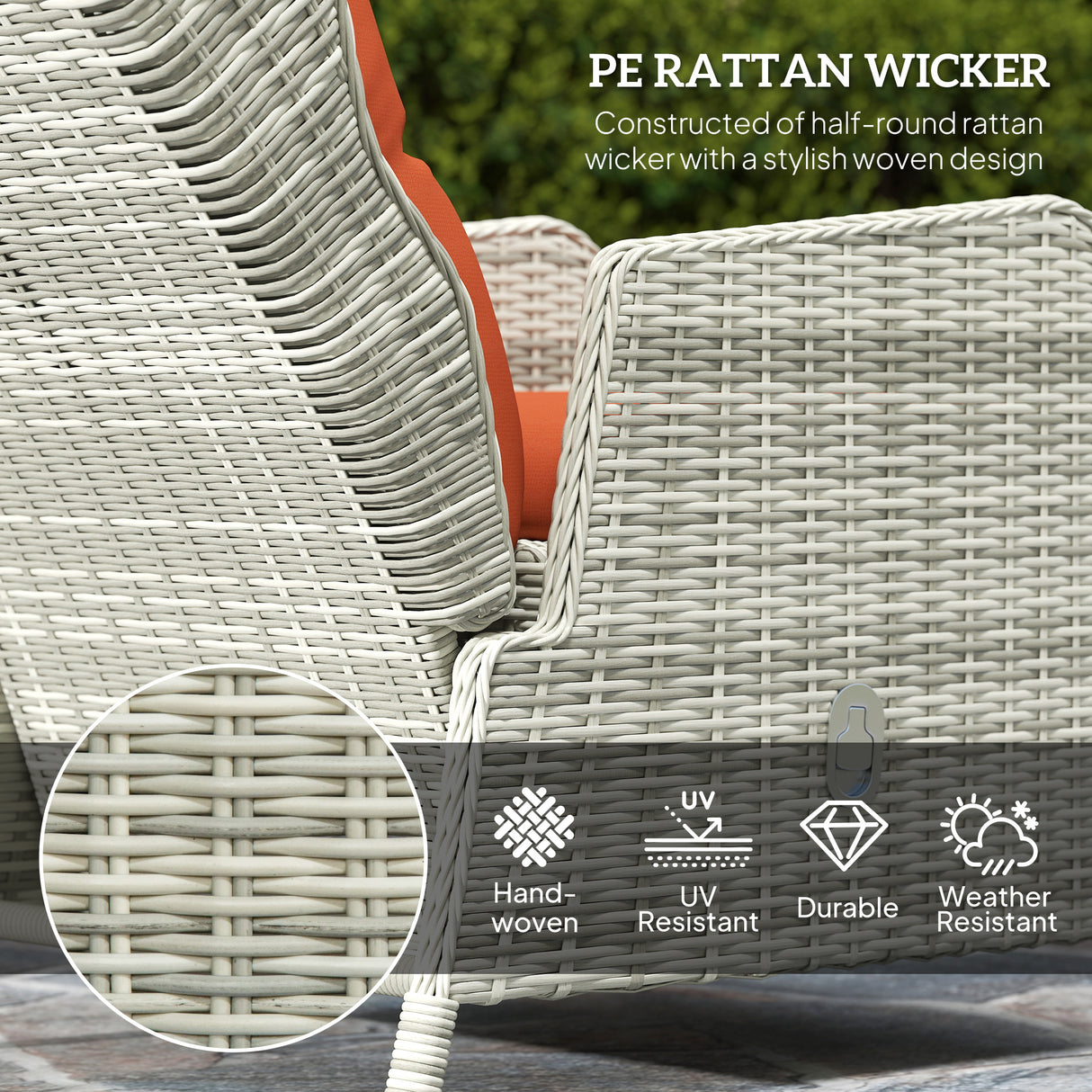 Poly Rattan Wicker 5 Pieces Garden Bistro Set With Reclining Armchairs - Velmora
