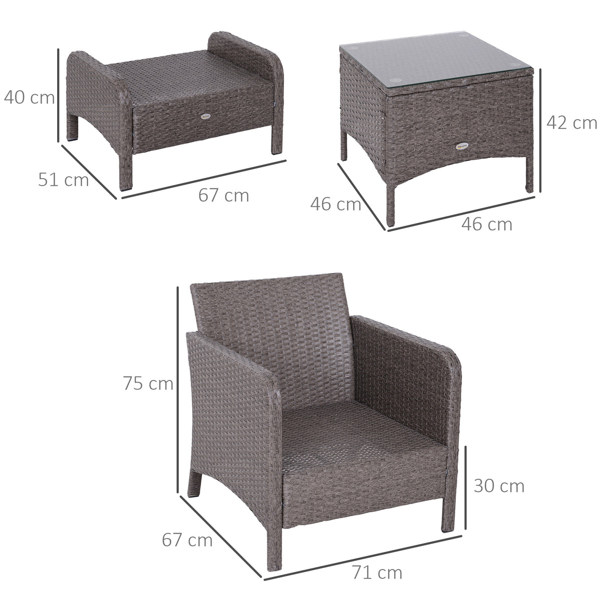 Poly Rattan Wicker Adjustable Recliner Sun Lounger Set of 2 With Storage Side Table - Velmora
