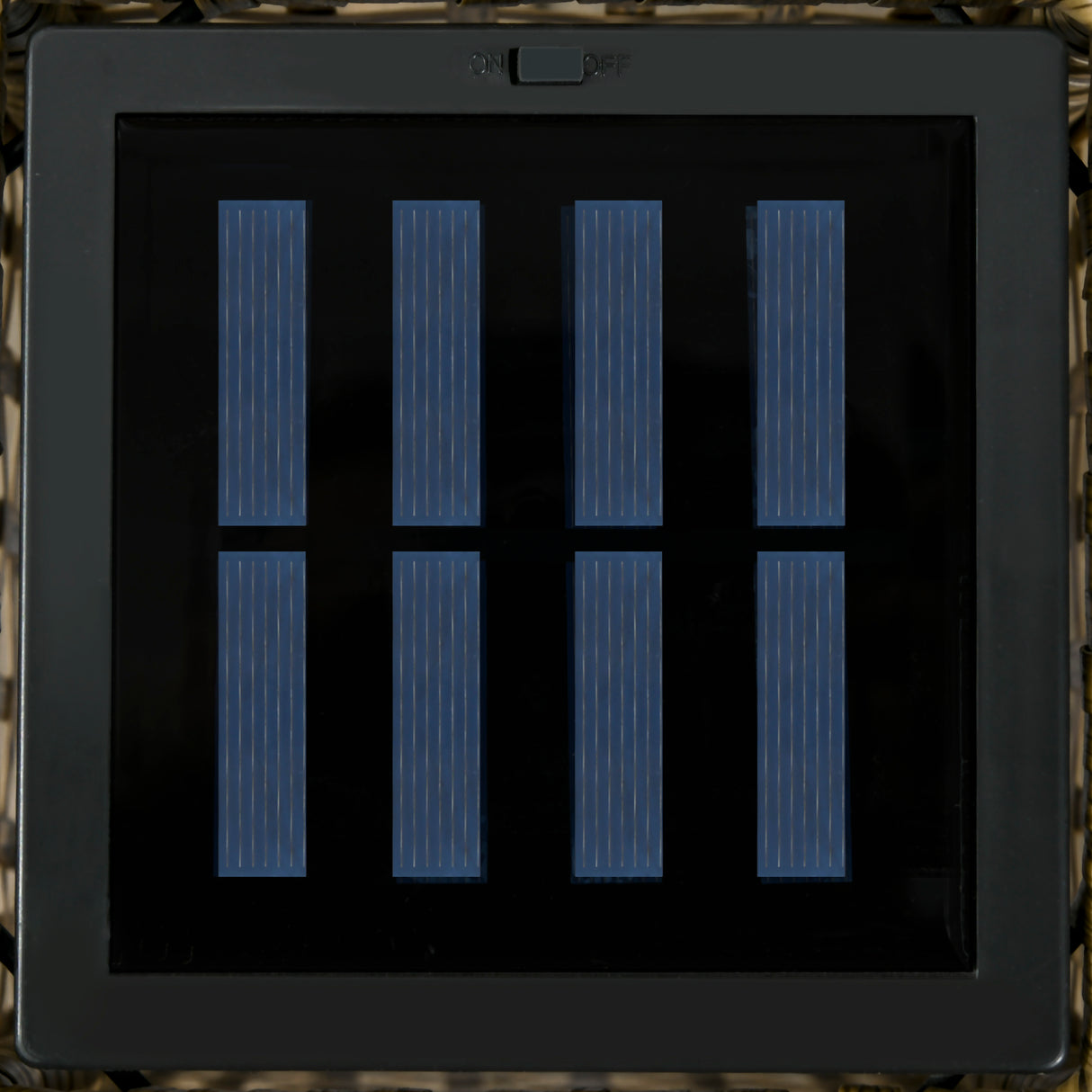Poly Rattan Wicker Solar Powered LED Garden Lantern With Auto On-Off Lights - Velmora