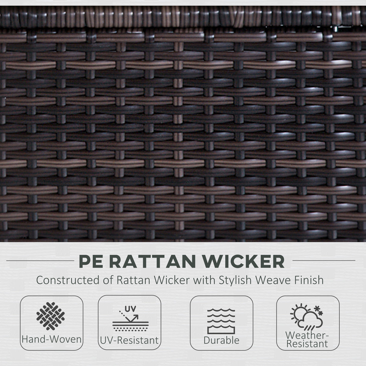 Poly Rattan Wicker Weave Garden Sofa Set With Coffee Table - Velmora