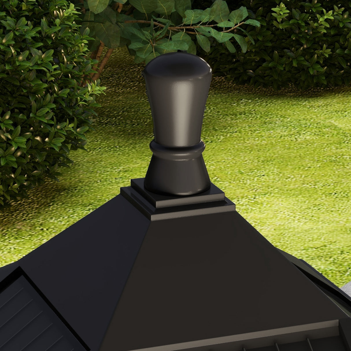 Polycarbonate 1.3 m LED Solar Powered Garden Lamp Post - Velmora