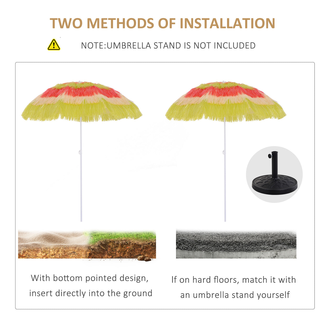 Polyester Beach Parasol Umbrella 160cm Diameter - Velmora