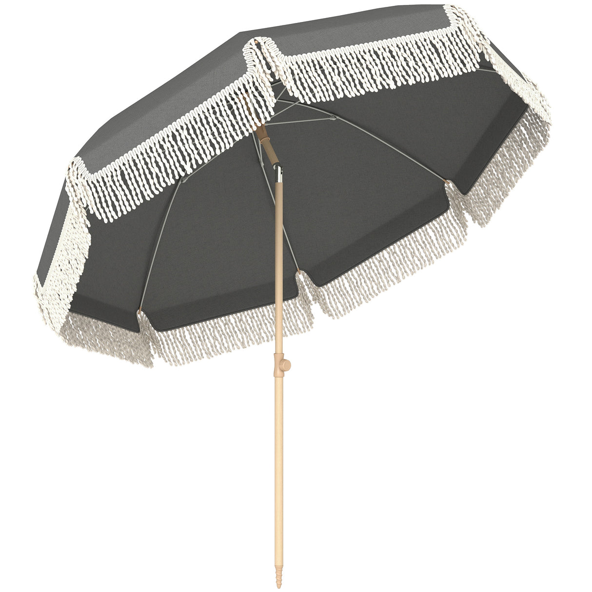 Polyester Beach Parasol Umbrella With Sand Anchor 174cm Diameter - Velmora