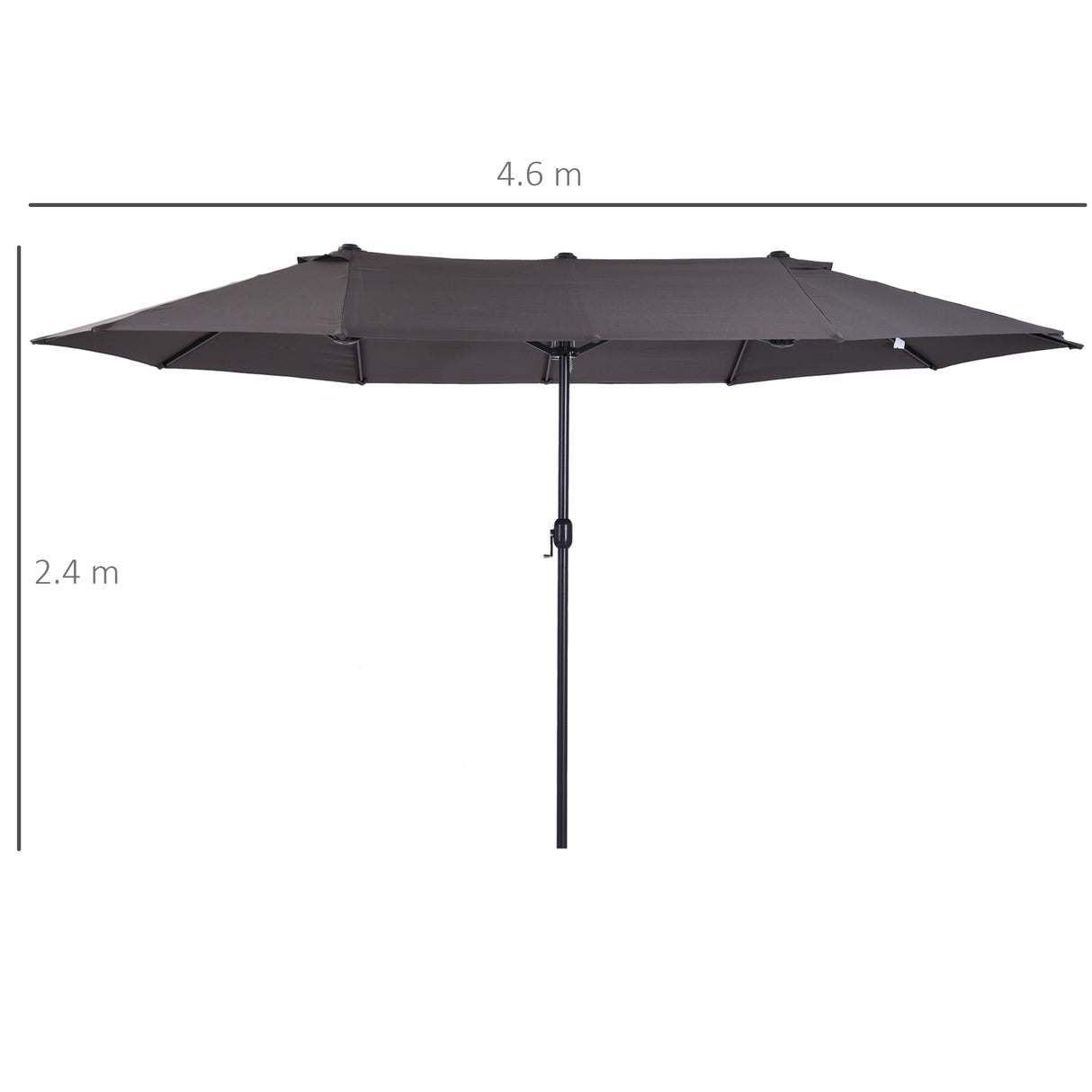 Polyester Double Sided Parasol Umbrella 460cm Width x 270cm Depth - Velmora